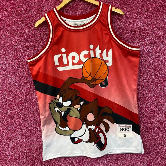 Headgear Classics Rip City Taz The Tasmanian Devil Space Jam Basketball Jersey L - Picture 3 of 5